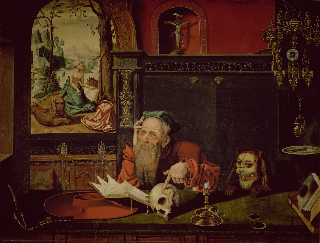 A meditação de São Jerônimo de Quentin Massys or Metsys