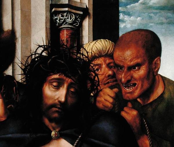 A zombaria de Cristo (ver 165420) de Quentin Massys or Metsys
