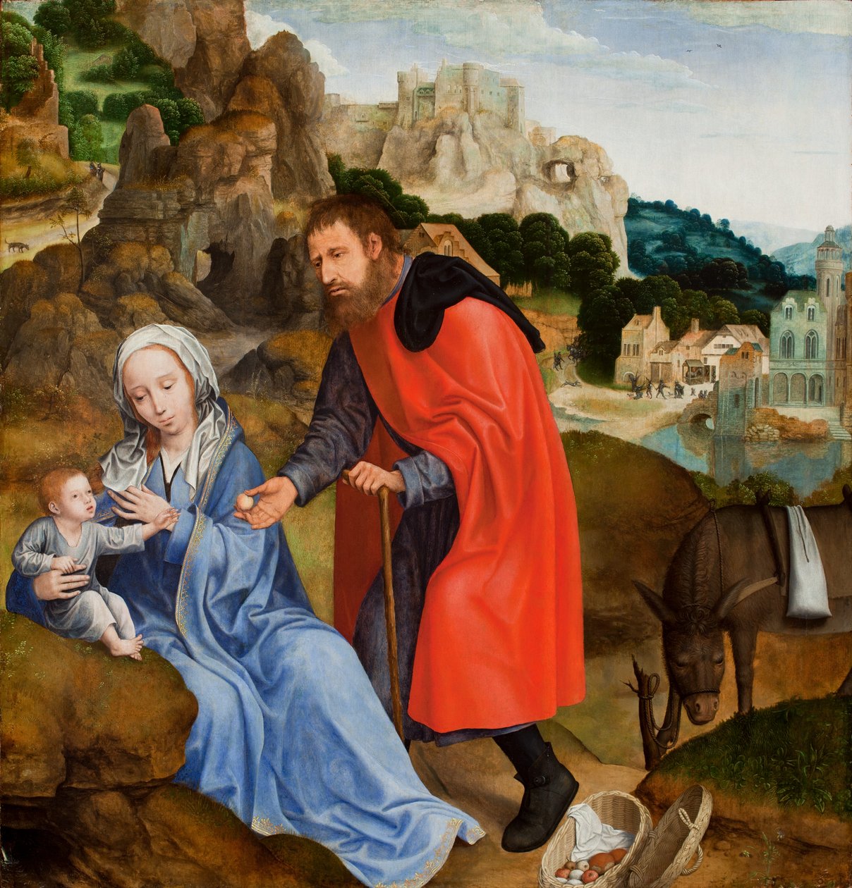 O resto da fuga para o Egito, c.1509-13 de Quentin Massys or Metsys