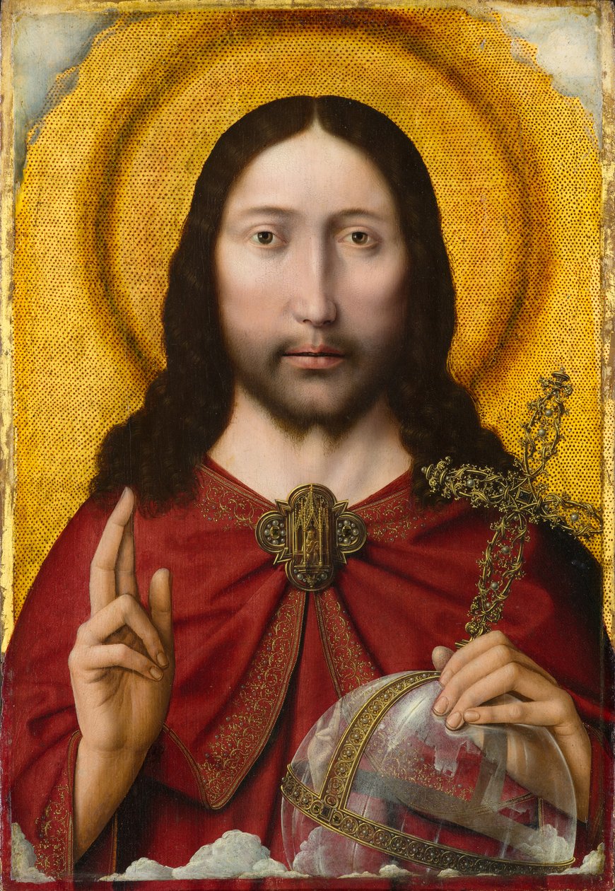 Salvator Mundi, ca. 1500-1510 (óleo sobre painel) de Quentin and workshop Massys