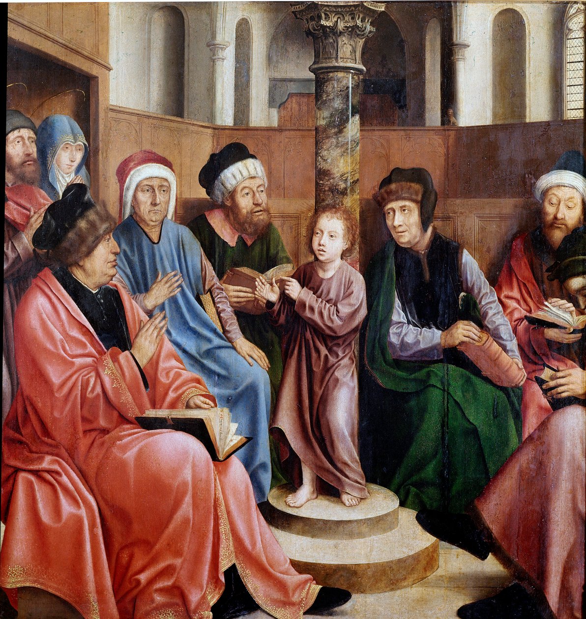 Jesus entre os Doutores Pintura de Quentin Metsys (1466-1530) (ec.flam.) Lisboa, Museo di Arte Antica de Quentin Massys or Metsys