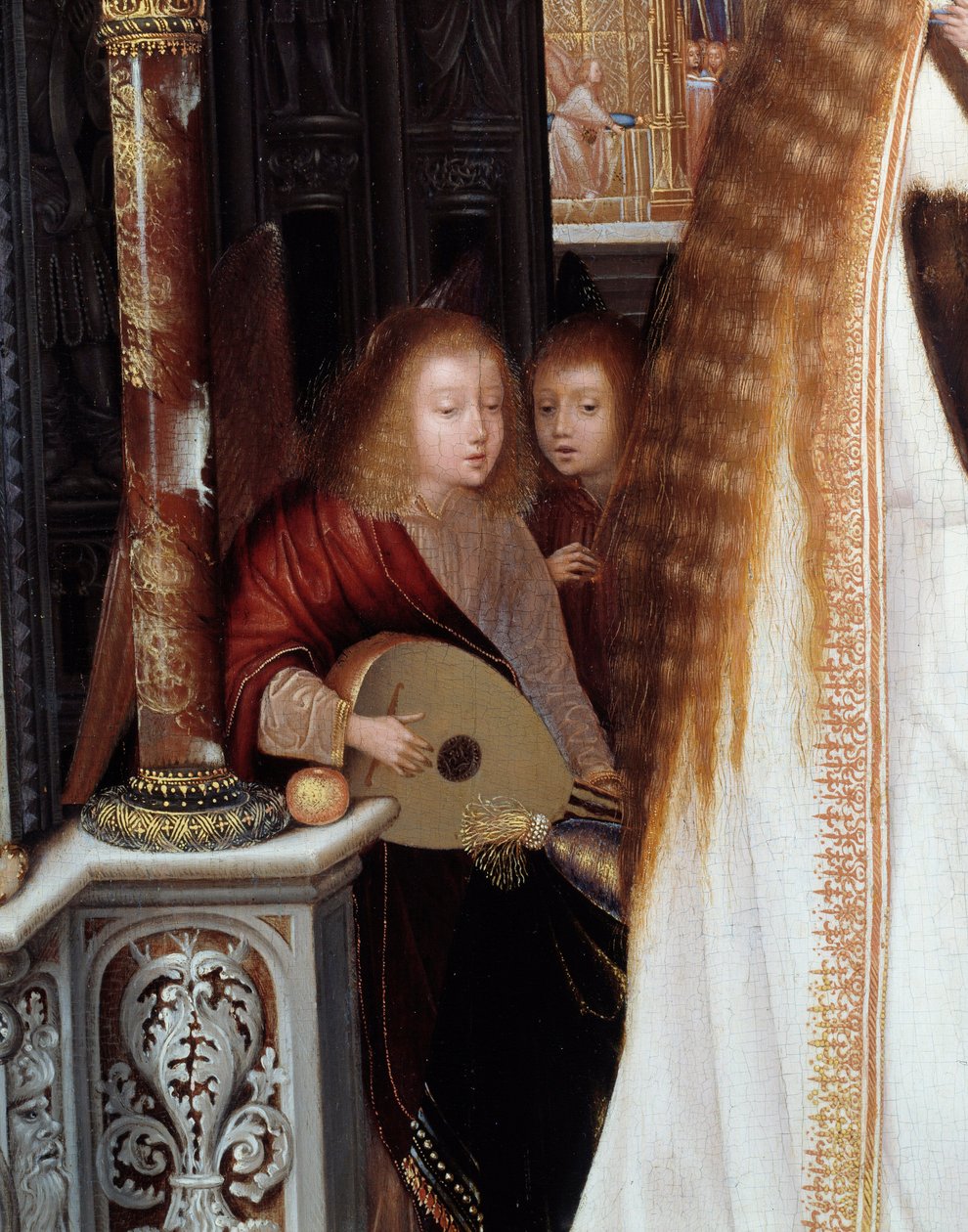 Virgin and Child with Three Angels Painting by Quentin Metsys (1466-1530) de Quentin Massys or Metsys