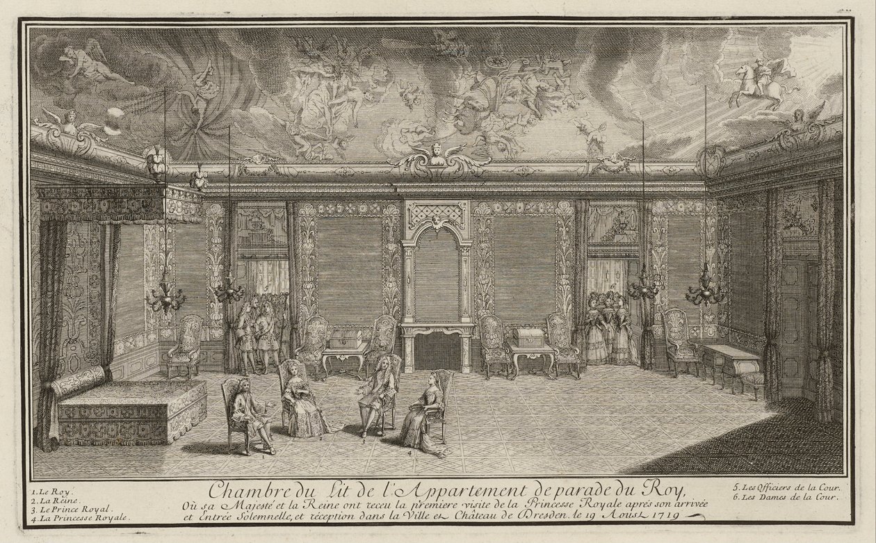 O quarto do estado durante a recepção da noiva no Palácio de Dresden de Quirijn Fonbonne