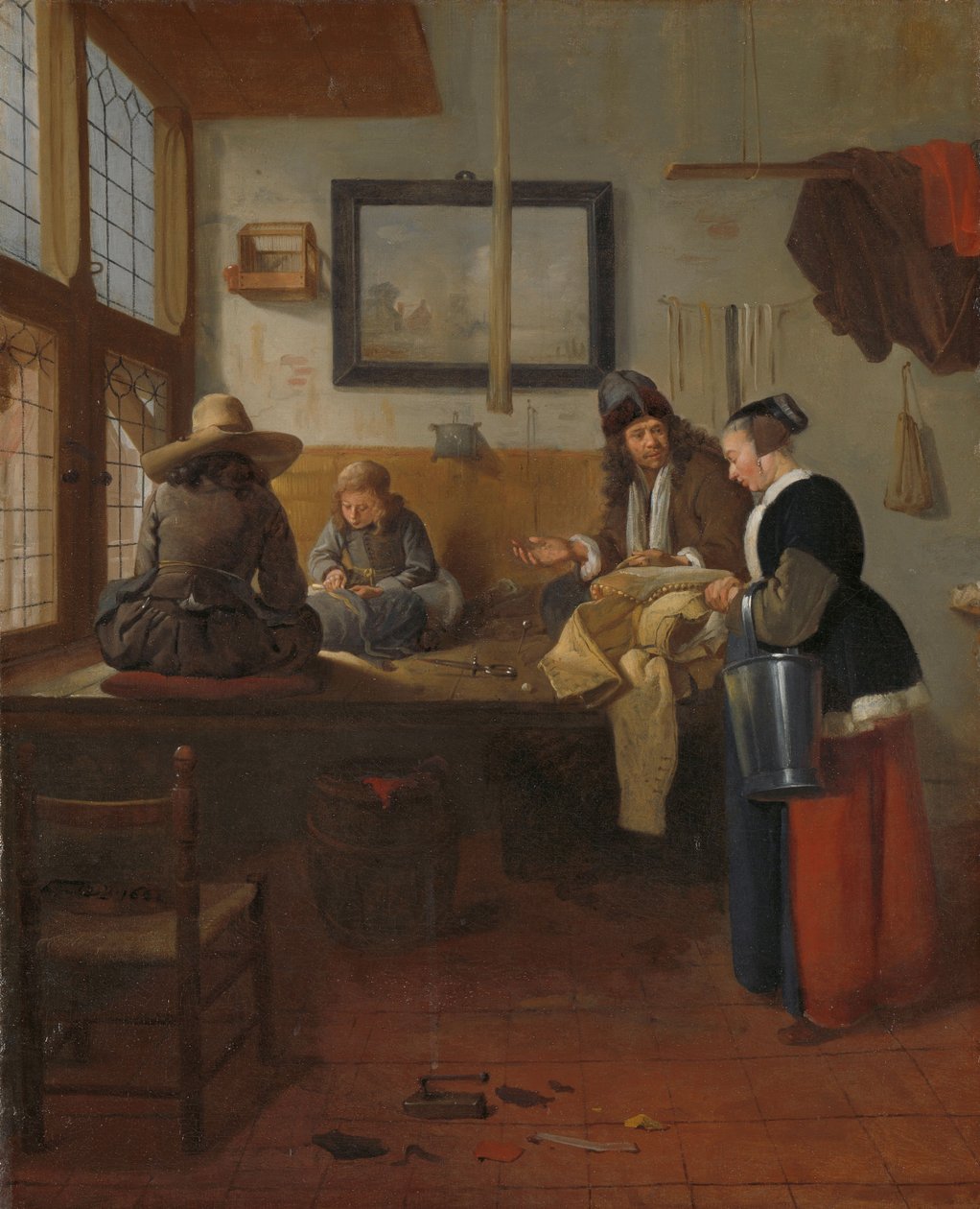 Oficina do Alfaiate, 1661 de Quiringh Van Brekelenkam