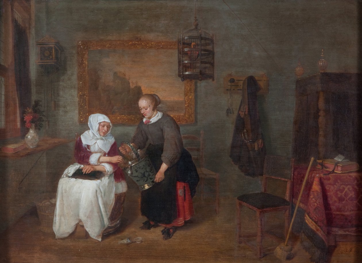 Um interior holandês, um interior holandês de Quiringh Gerritsz. van Brekelenkam