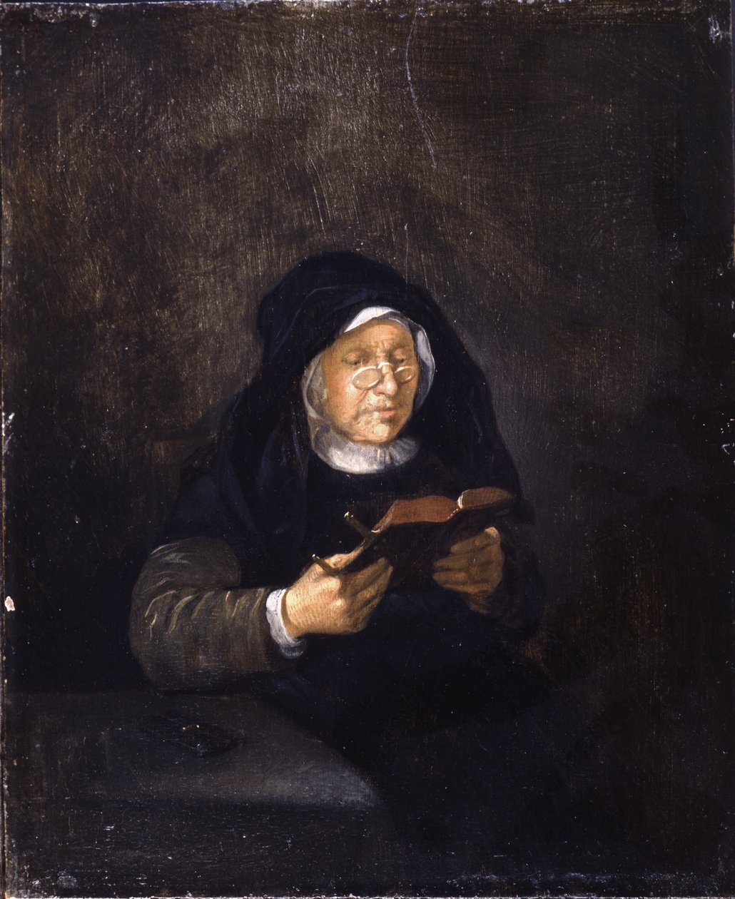 Mulher idosa a ler de Quiringh Gerritsz. van Brekelenkam