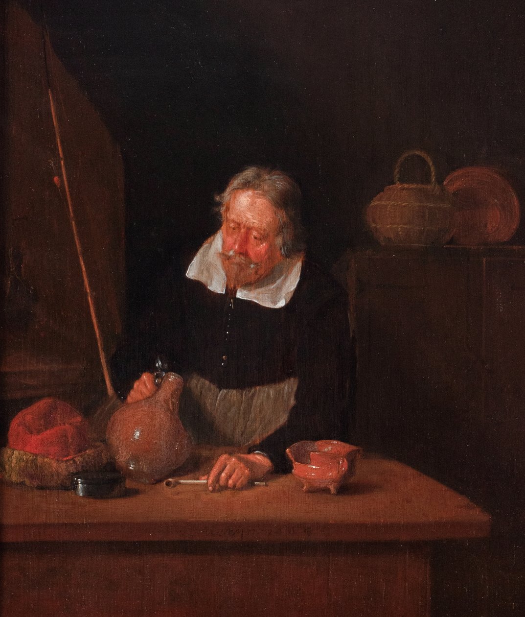 O Kannekijker (Aquele que olha melancolicamente no fundo de um jarro vazio) de Quiringh Gerritsz. van Brekelenkam