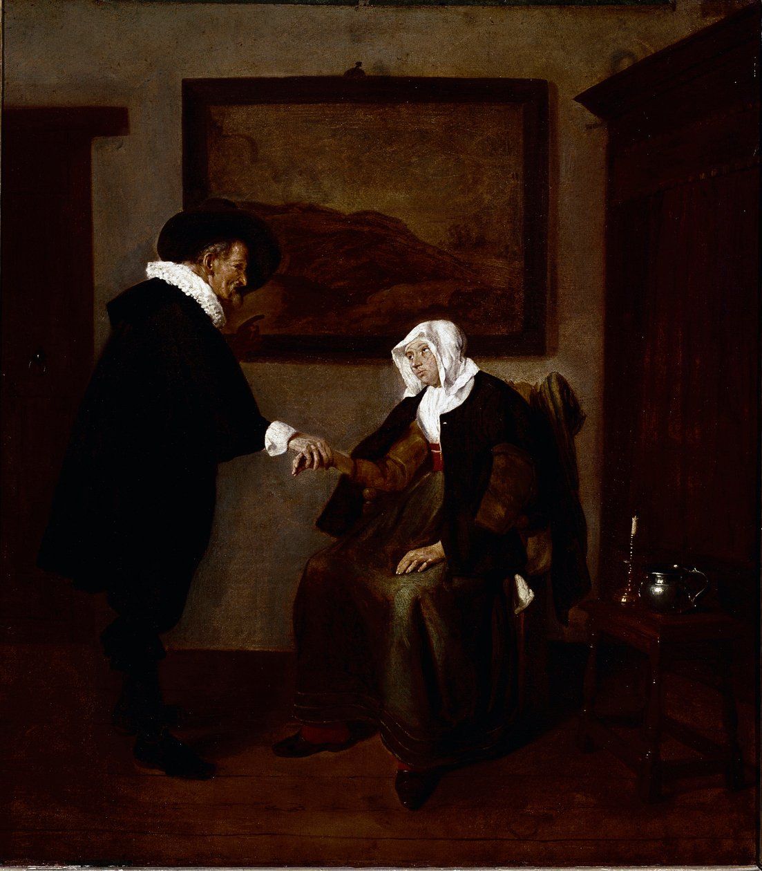 A visita do médico (óleo sobre tela, c.1655) de Quiringh Gerritsz. van Brekelenkam