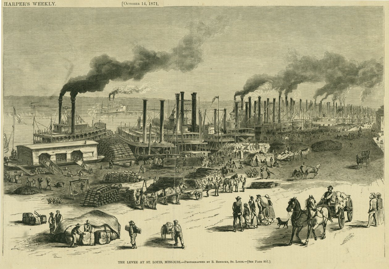 Gravura em madeira horizontal de Harper&39;s Weekly de R. Benecke