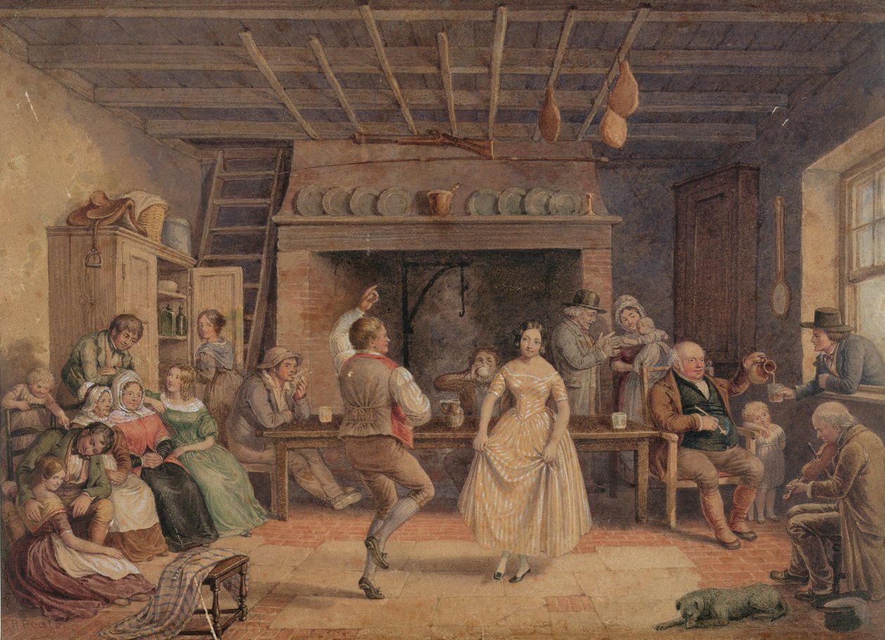 Dance in Farmhouse Kitchen (wc no papel) de R. Poate