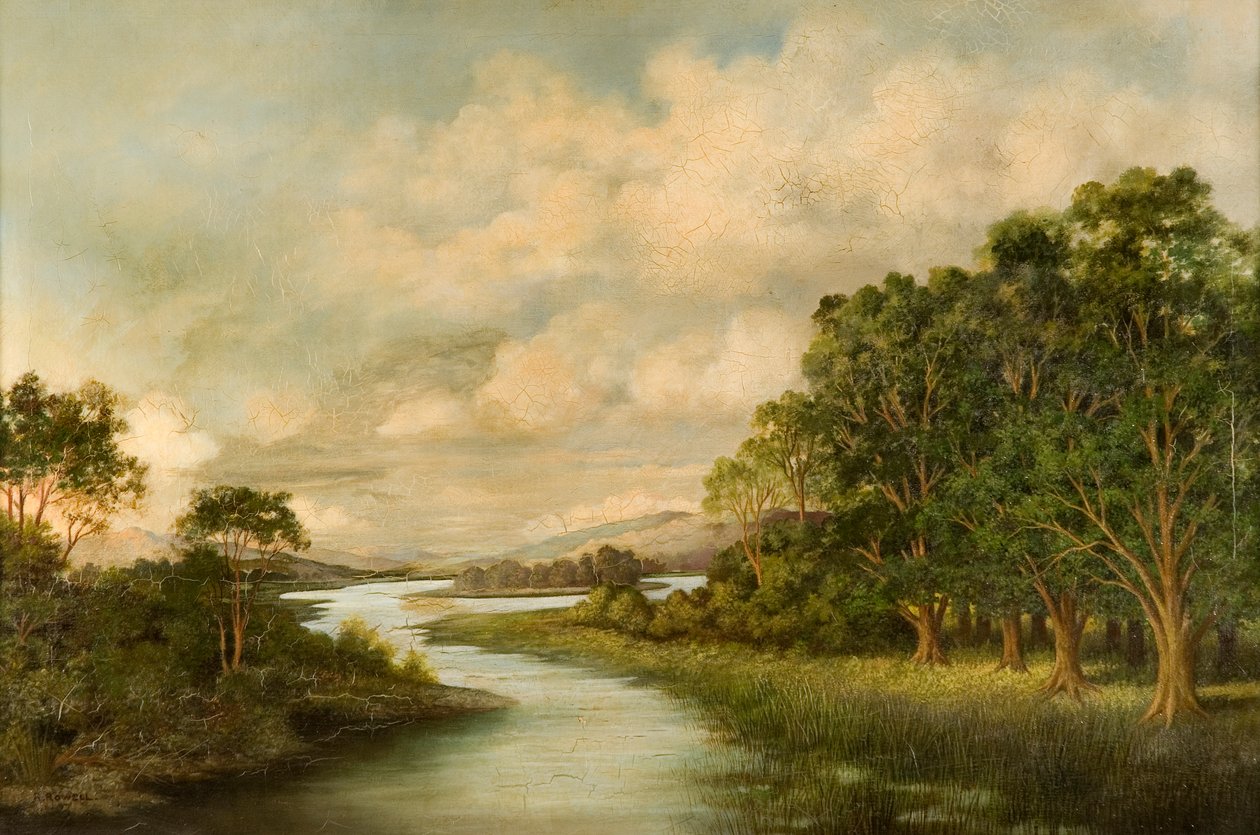 Vista, norte, tyne, rio de R. Rowell