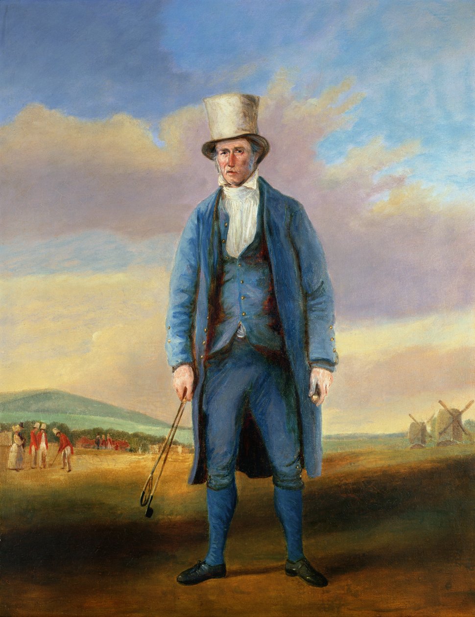 "Old Alick", Alick Brotherton (1756-1840), o Holemaker do Royal Blackheath Golf Club, cerca de 1835 de R.S.E Gallen