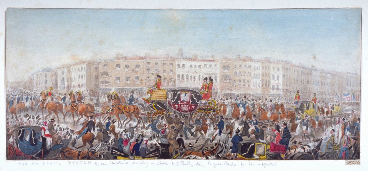 Rainha Caroline viajando para a Catedral de São Paulo, Londres, 20 de novembro de 1820 1821 de RWU