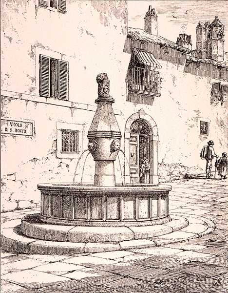 Fonte do Vicolo di S. Rocco, Viterbo, Itália, de 