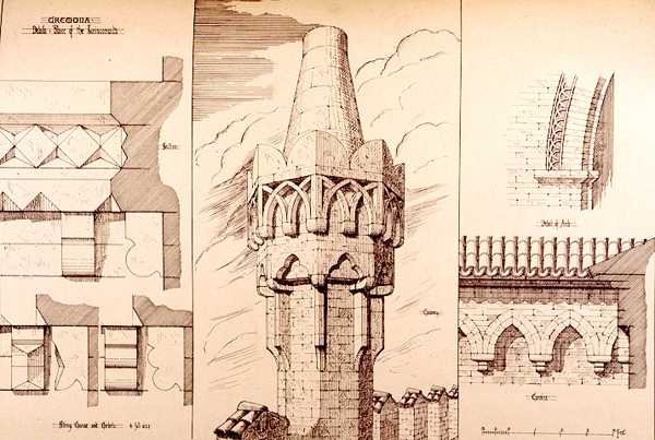 Palácio dos Jurisconsultos, Cremona, Itália, construído em 1292, de "Exemplos da Arquitectura Municipal, Comercial e de Rua de França e Itália do século XII ao XV". de R. Anderson