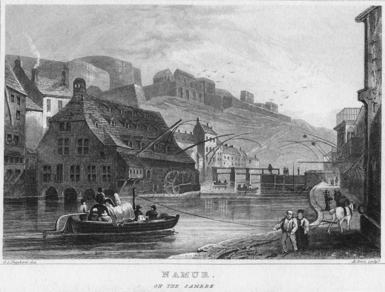 Namur. No Sambre, 1850 de R. Brice