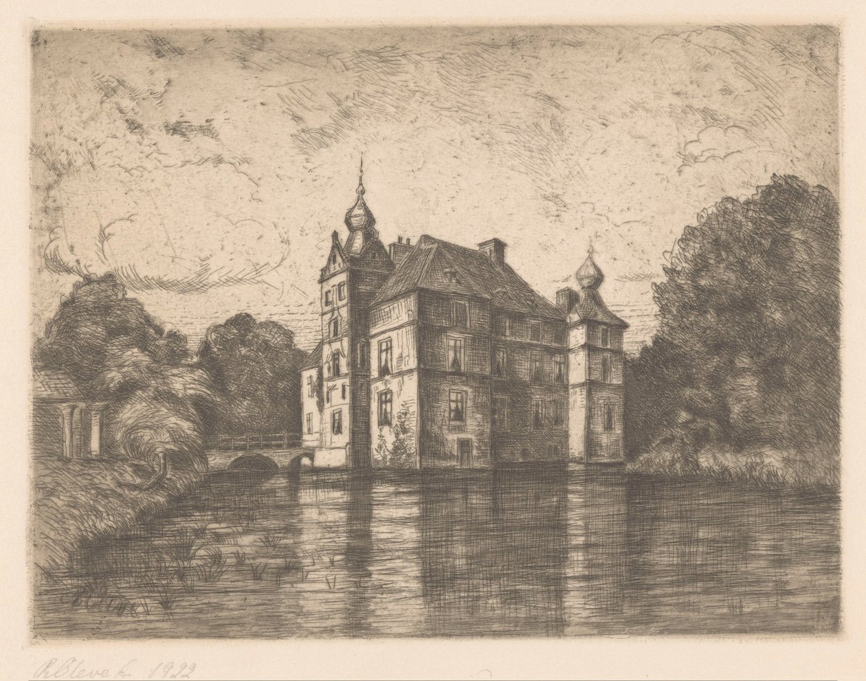 Kasteel De Cannenburgh (título original sobre o objecto) de R. Cleve (signed by artist)