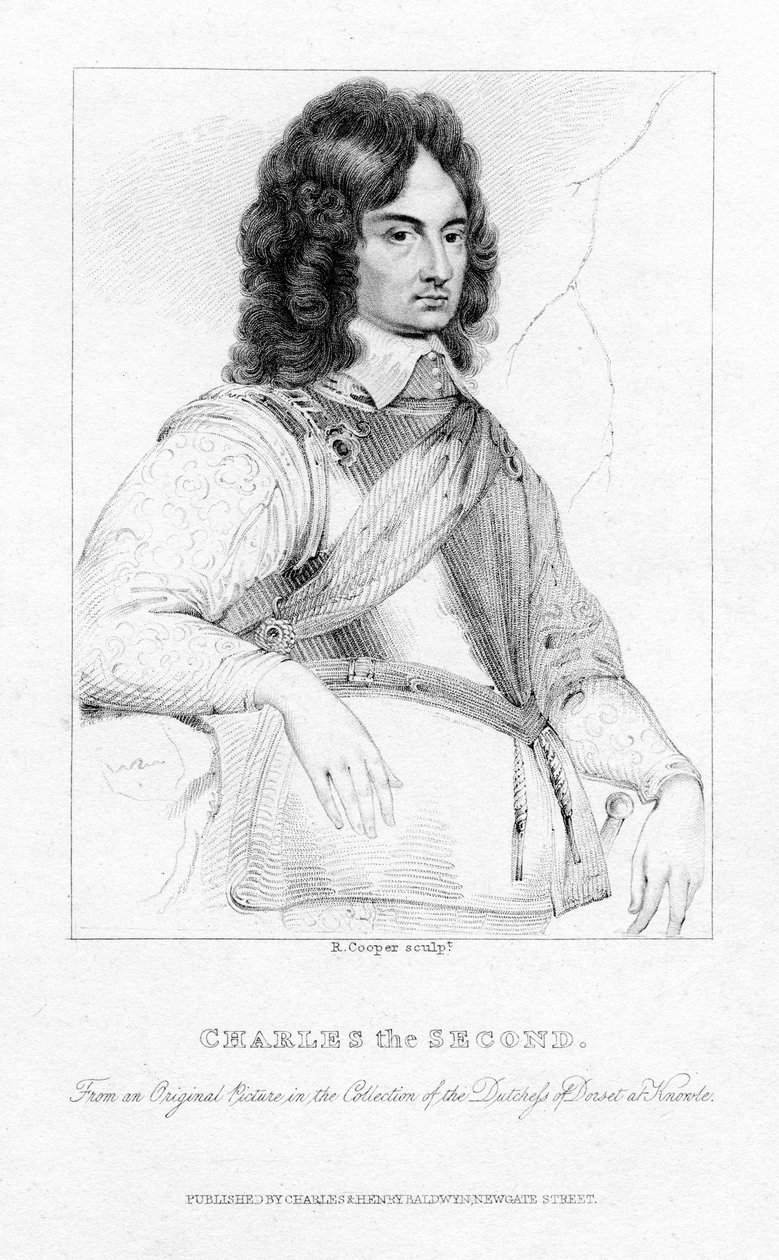 Carlos II, rei da Inglaterra, Escócia e Irlanda, século XIX. de R. Cooper
