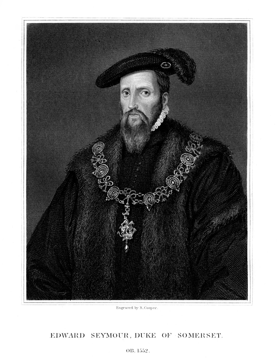 Edward Seymour, 1º Duque de Somerset, Lorde Protetor da Inglaterra, 1823. de R. Cooper