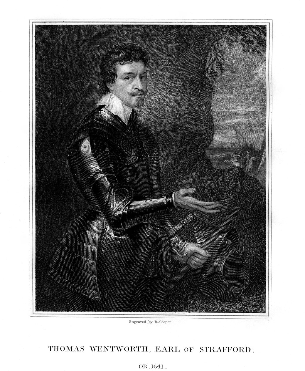 Thomas Wentworth, 1º conde de Strafford, estadista inglês, 1823. de R. Cooper