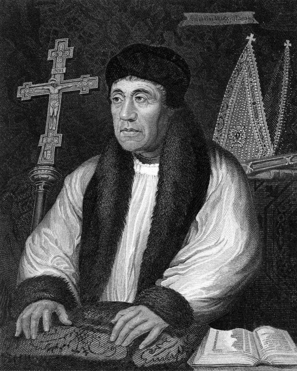 William Warham 1450-1532, Arcebispo de Canterbury, 1824. de R. Cooper