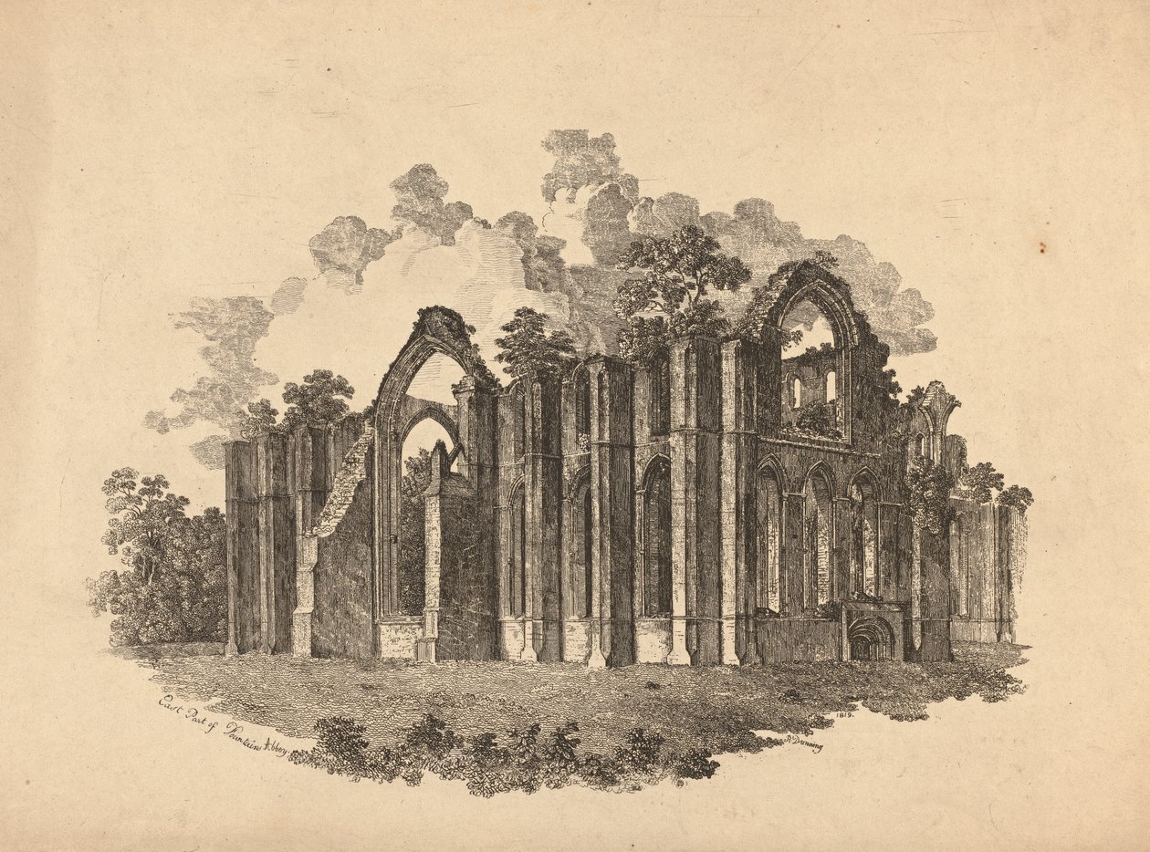 Parte Este da Abadia de Fountains de R. Dunning