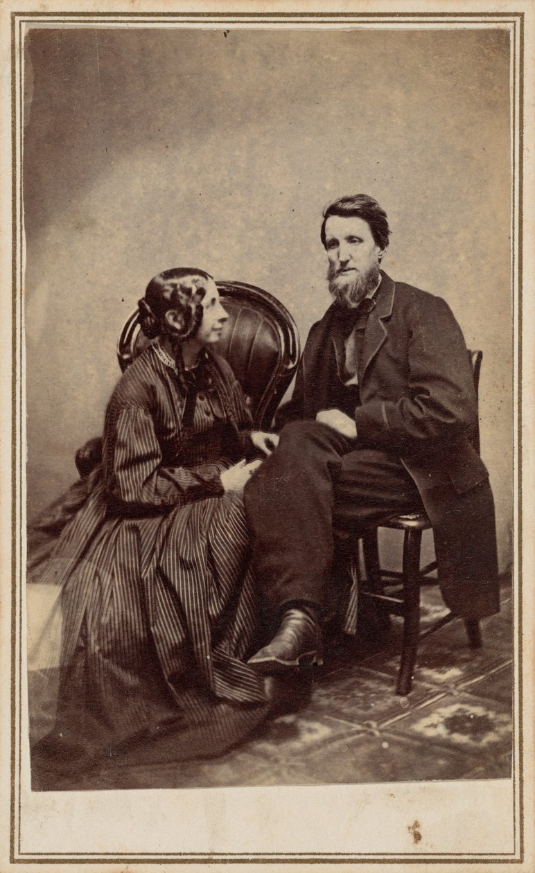 Retrato de um homem e de uma mulher,c. 1863 (foto) de R. Mrs. Geer