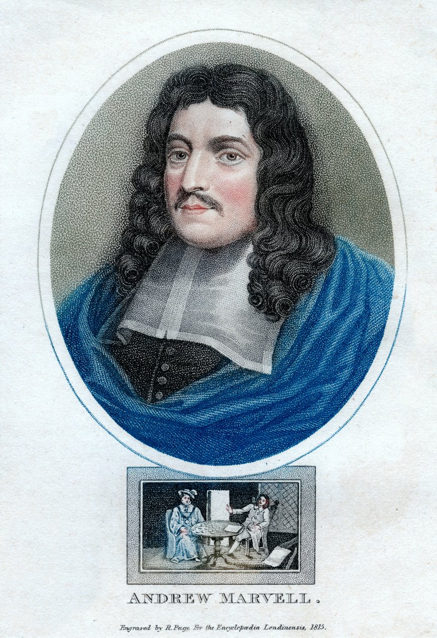 Andrew Marvell, poeta metafísico inglês, 1815. de R. Page