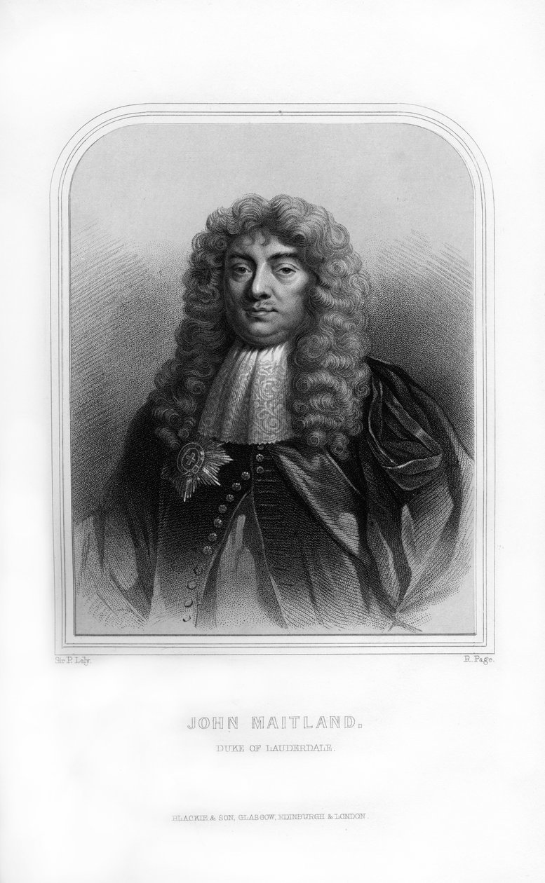 John Maitland, 1º duque de Lauderdale, político escocês, 1870. de R. Page