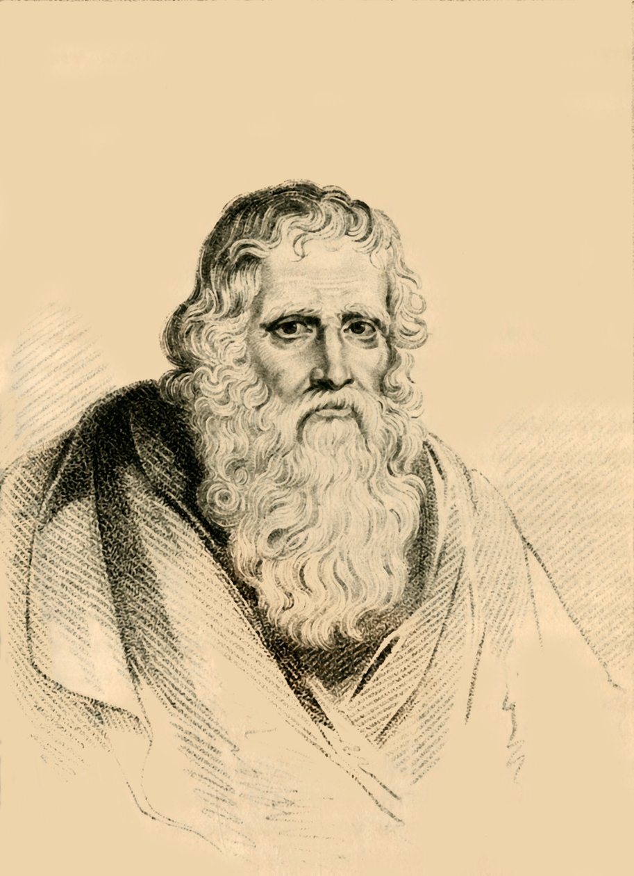Thomas Parr, que morreu aos 152 anos de 1821. de R. Page