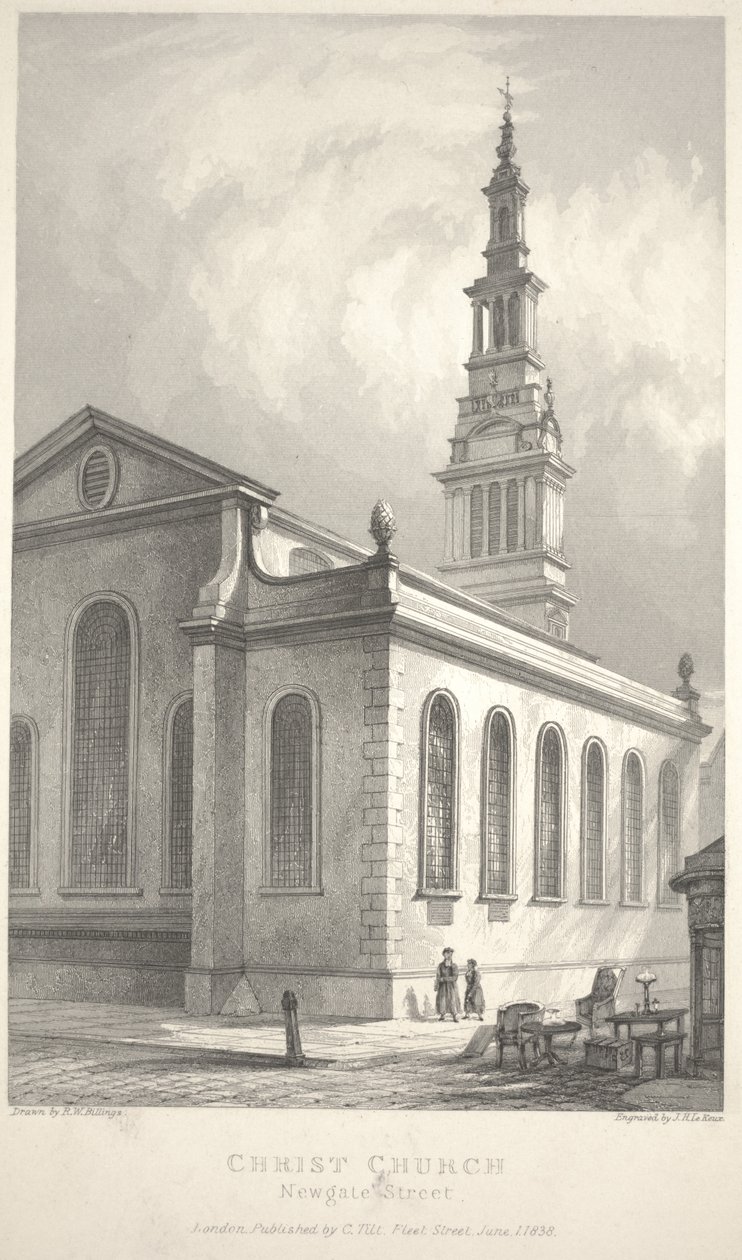 Igreja de Cristo, Rua Newgate de R. W. Billings