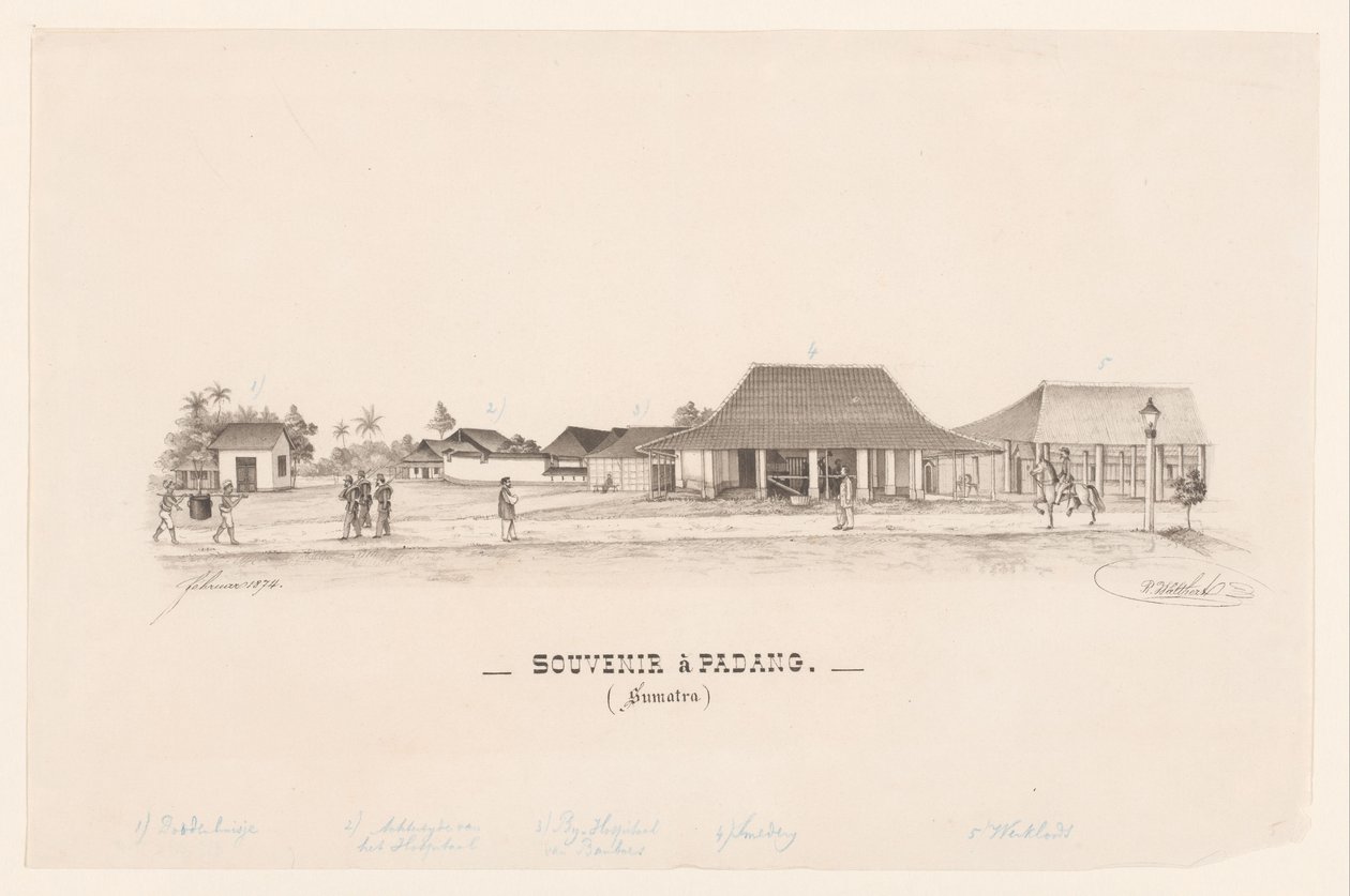 Lembrança em Padang. (Sumatra) (título no objeto) de R. Walthert (signed by artist)