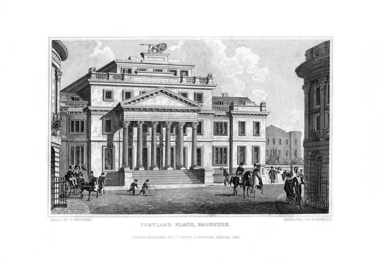 Lugar de Portland, Brigghton, Sussex do leste, 1829. de R. Winkles