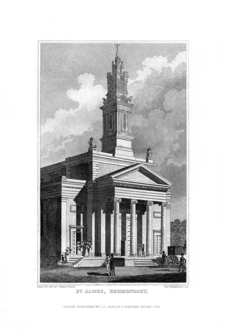 St James, Bermondsey, Surrey, 1829. de R. Winkles
