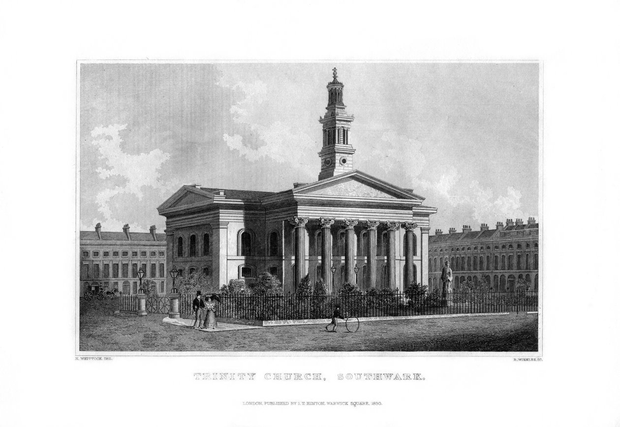 Igreja da Trindade, Southwark, Londres, 1830. de R. Winkles