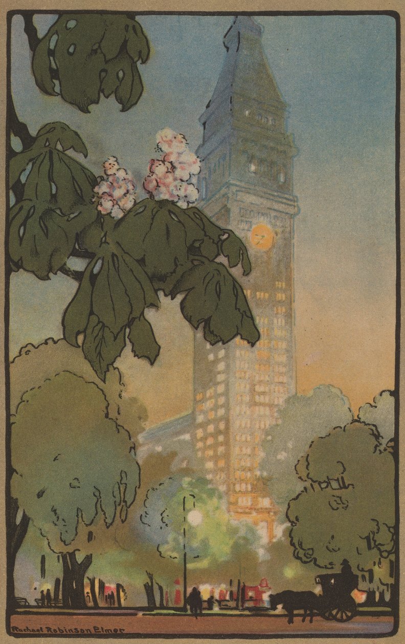 A Torre Metropolitana em uma noite de verão, 1914. de Rachael Robinson Elmer