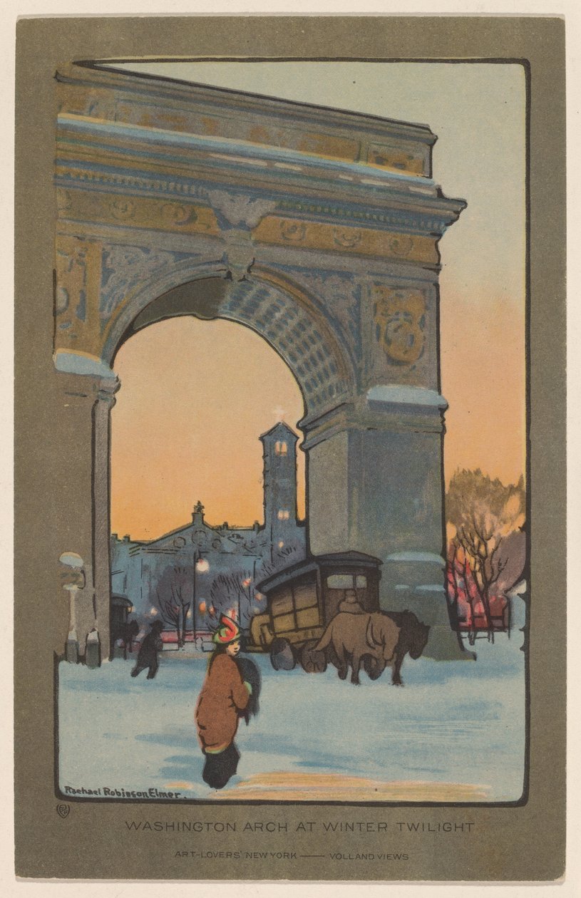 Washington Arch no crepúsculo de inverno de Rachael Robinson Elmer
