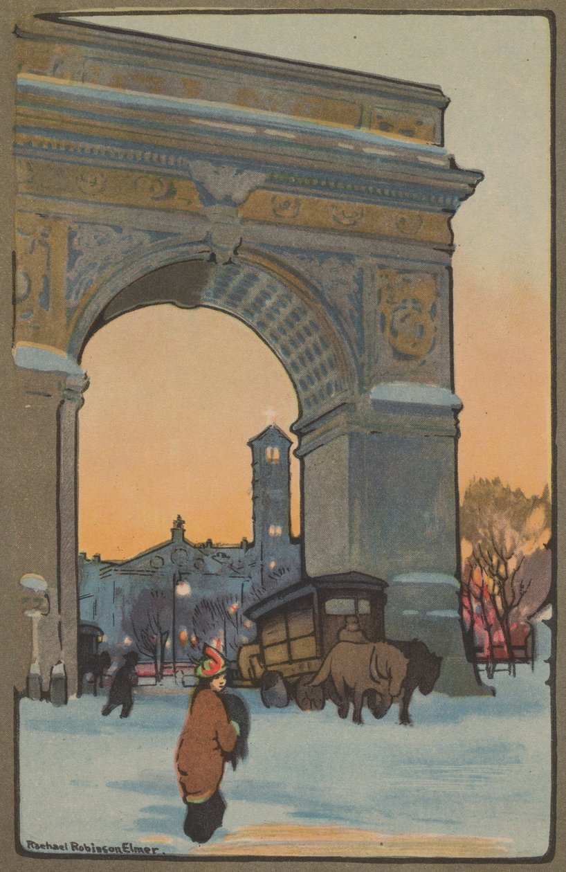 Arco de Washington no Crepúsculo de Inverno, 1914. de Rachael Robinson Elmer