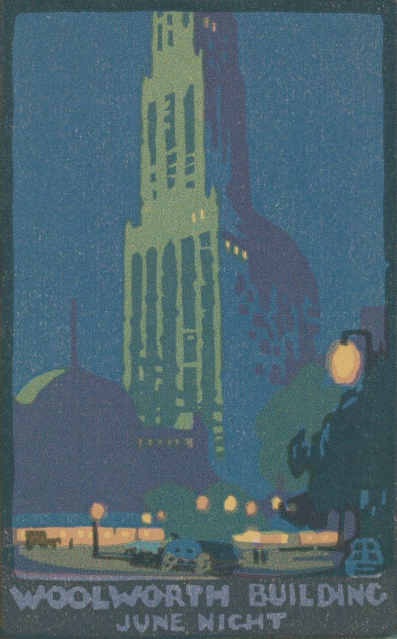 Woolworth Building, noite de junho, 1916. de Rachael Robinson Elmer