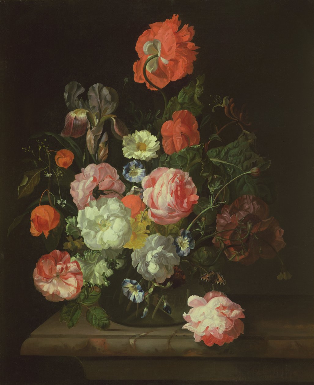 Flor em um vaso de vidro de Rachel Ruysch