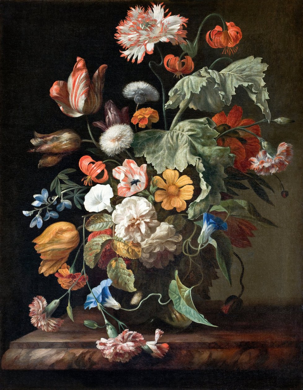 Natureza-Morta com Flores, c.1700 (óleo sobre tela) de Rachel Ruysch