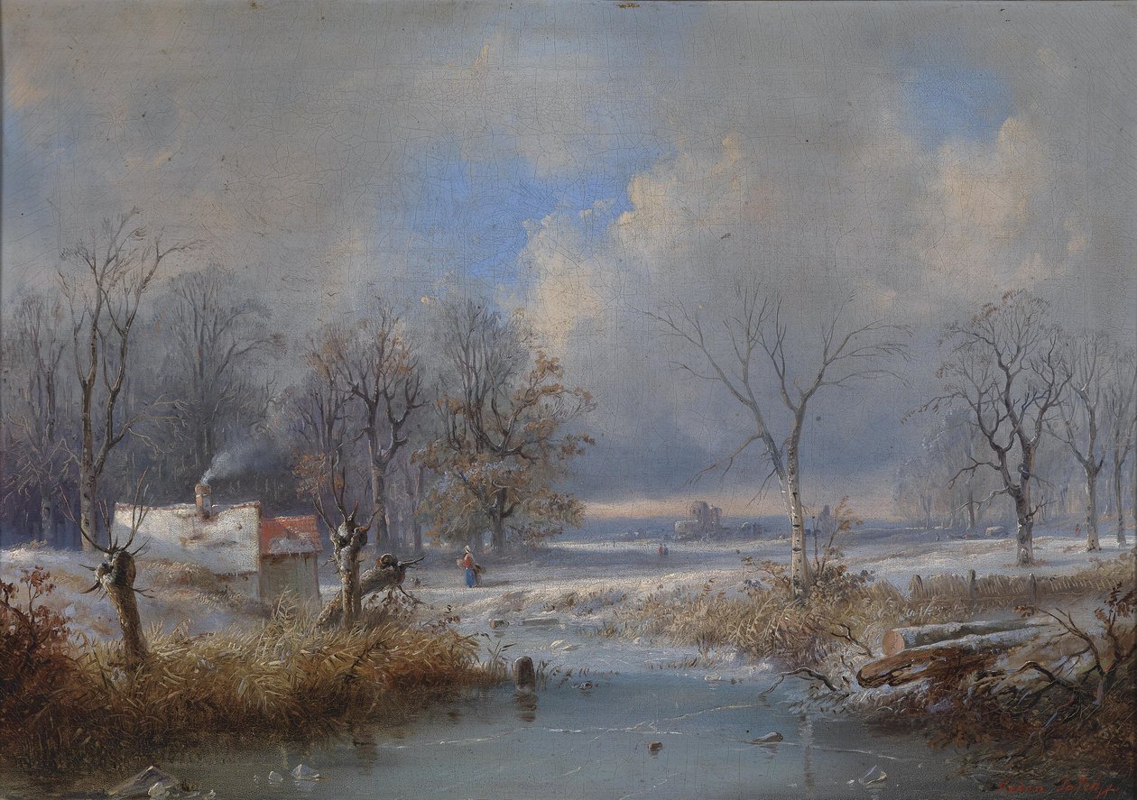 paisagem de inverno de Raden Saleh