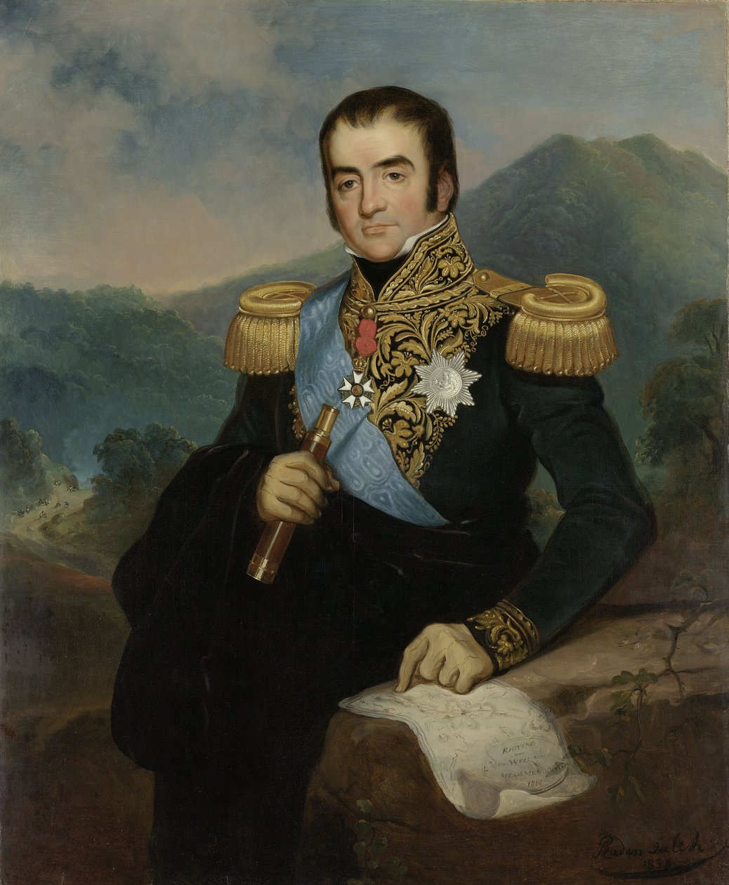 Retrato póstumo de Herman Willem Daendels de Raden Saleh