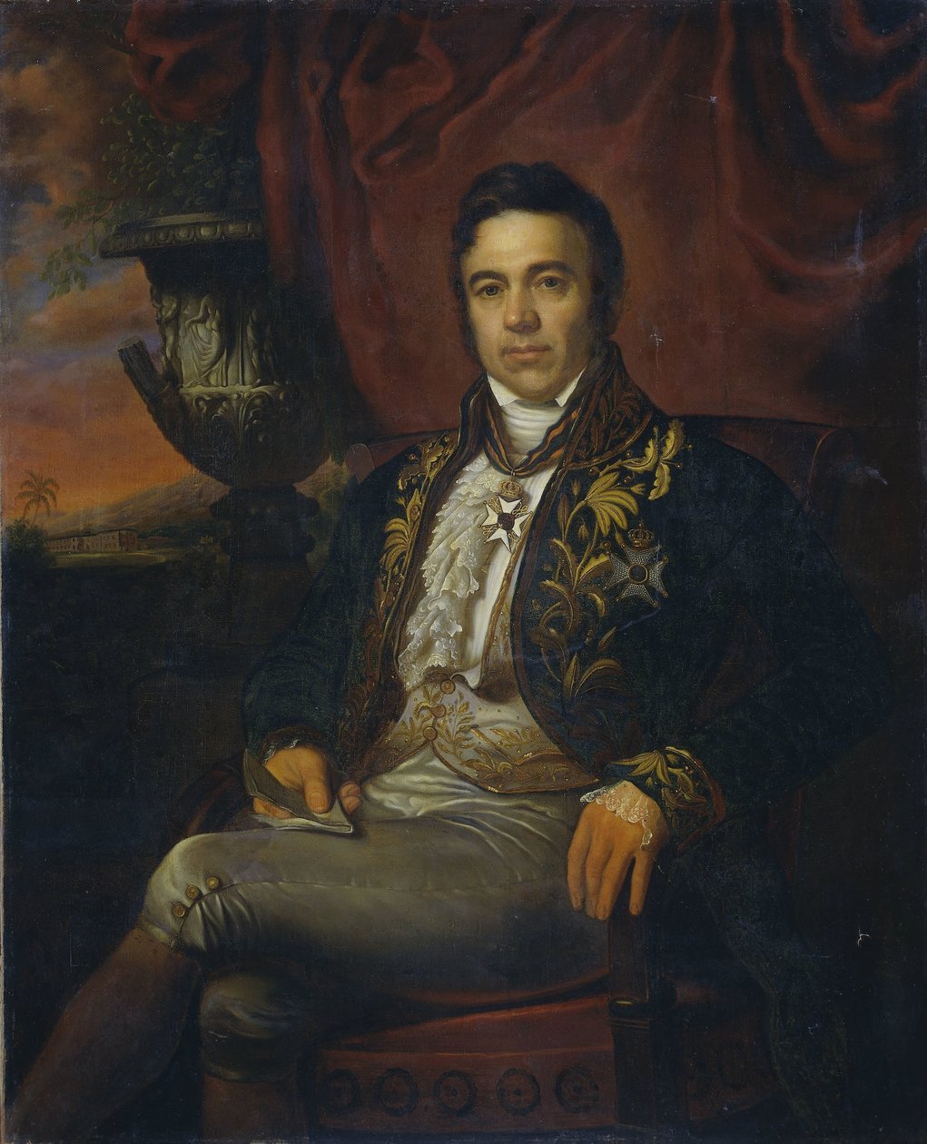 Retrato de Jean Chrétien Baud, Governador-Geral e interino das Índias Orientais Holandesas de Raden Sarief Bastaman Saleh