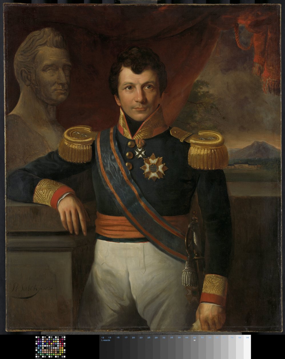 Retrato de Johannes, Graaf van den Bosch, Governador-Geral das Índias Orientais Holandesas de Raden Sarief Bastaman Saleh