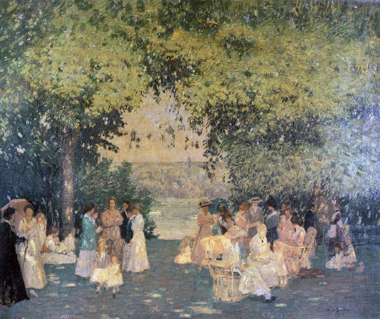 A Summer Gathering, 1920 óleo sobre tela de Rae Sloan Bredin