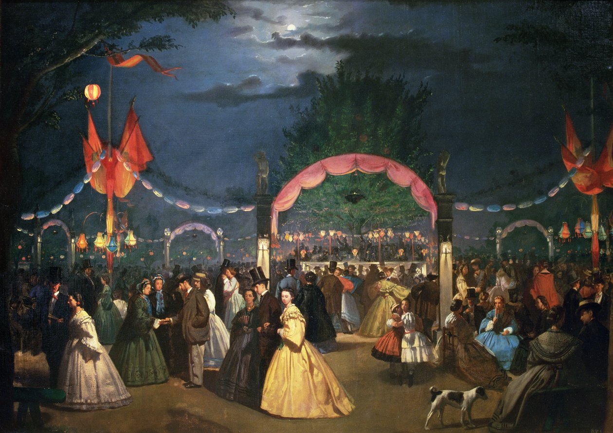 Noite de Dança nos Jardins Públicos do Paraíso, Madrid de Rafael Botella y Coloma