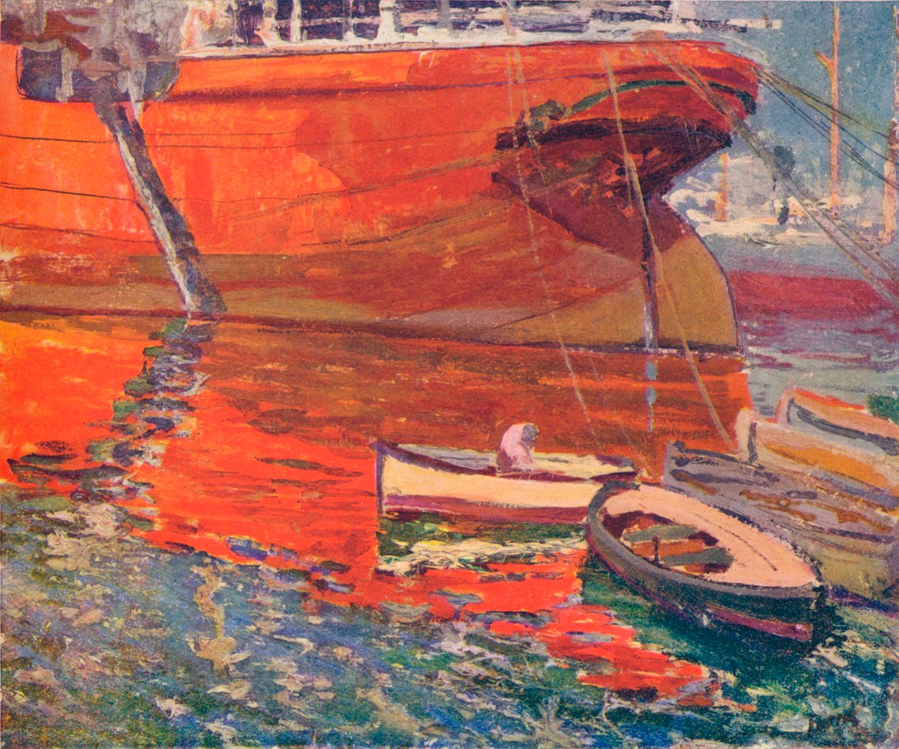 O navio vermelho, Barcelona, c1915 de Rafael Forns y Romans
