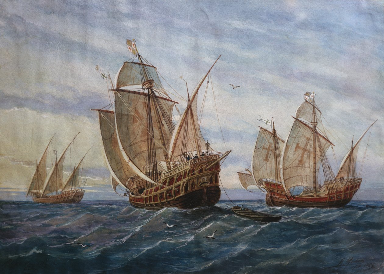 As três caravelas de Cristóvão Colombo de Rafael Monleon y Torres
