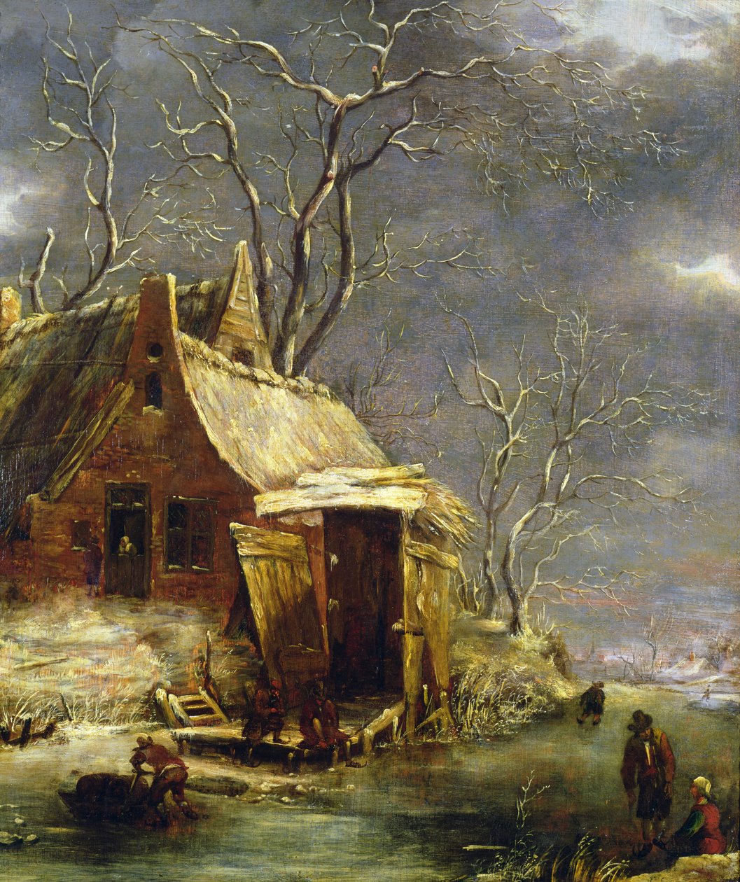 Paisagem de inverno (óleo) de Rafel Govertsz Camphuysen
